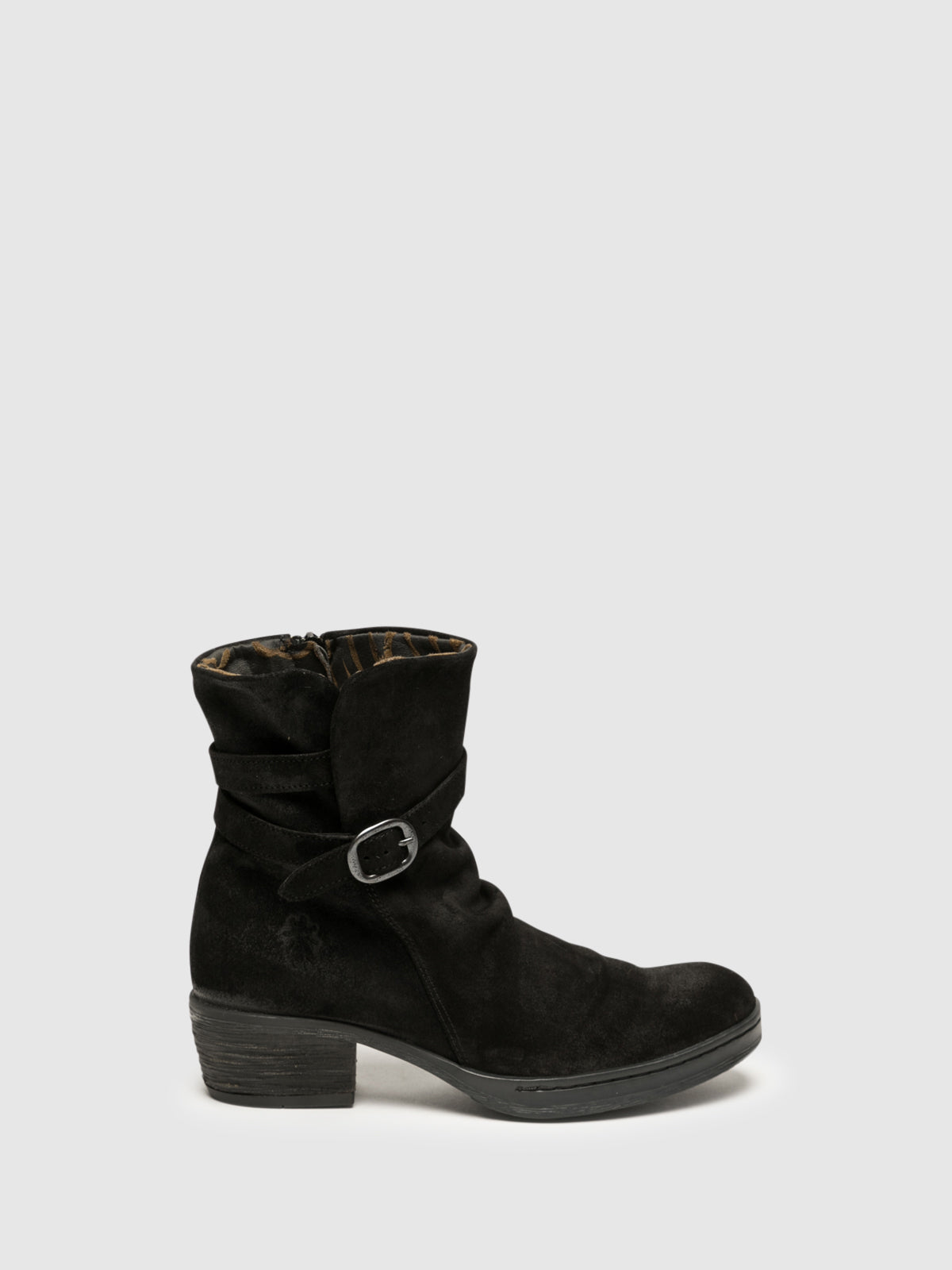 Fly London Black Zip Up Ankle Boots